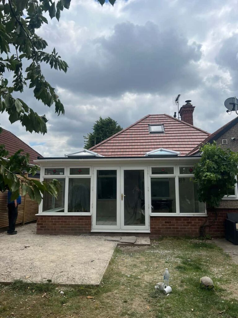 This is a photo of a hipped roof on a bungalow that has just had roof repairs carried out. Works carried out by Crawley Roofing Repairs